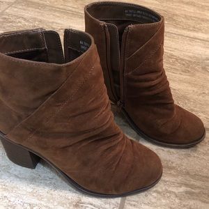 Brown Suede Booties 6.5
